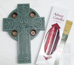 Celtic Cross Advent Wreath with Candles, 3/4 inch Base, 10 inch candles