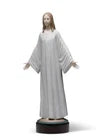 Lladro - Glossy Porcelain Figurine of Jesus in White Tunic. Made In Spain.