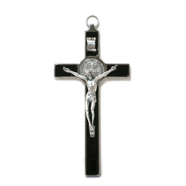 St. Benedict Crucifix-Black, 7.5 inches - St. Mary's Gift Store