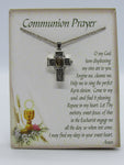 Communion Prayer Cross Shaped Locket with Message Scroll - St. Mary's Gift Store