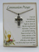 Communion Prayer Cross Shaped Locket with Message Scroll - St. Mary's Gift Store