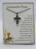 Communion Prayer Cross Shaped Locket with Message Scroll - St. Mary's Gift Store