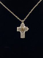 Communion Prayer Cross Shaped Locket with Message Scroll - St. Mary's Gift Store