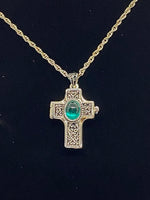 Irish Blessing Cross Shaped Locket with Message Scroll - St. Mary's Gift Store