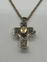 Communion Prayer Cross Shaped Locket with Message Scroll - St. Mary's Gift Store