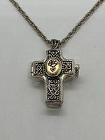 Healing Prayer Cross Shaped Locket with Message Scroll - St. Mary's Gift Store