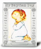 Praying Girl Pewter Picture Frame - St. Mary's Gift Store