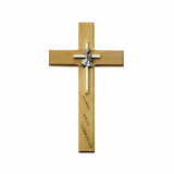 10 inch Personalized First Communion Girl Maple Wood and Brass Wall Cross - St. Mary's Gift Store